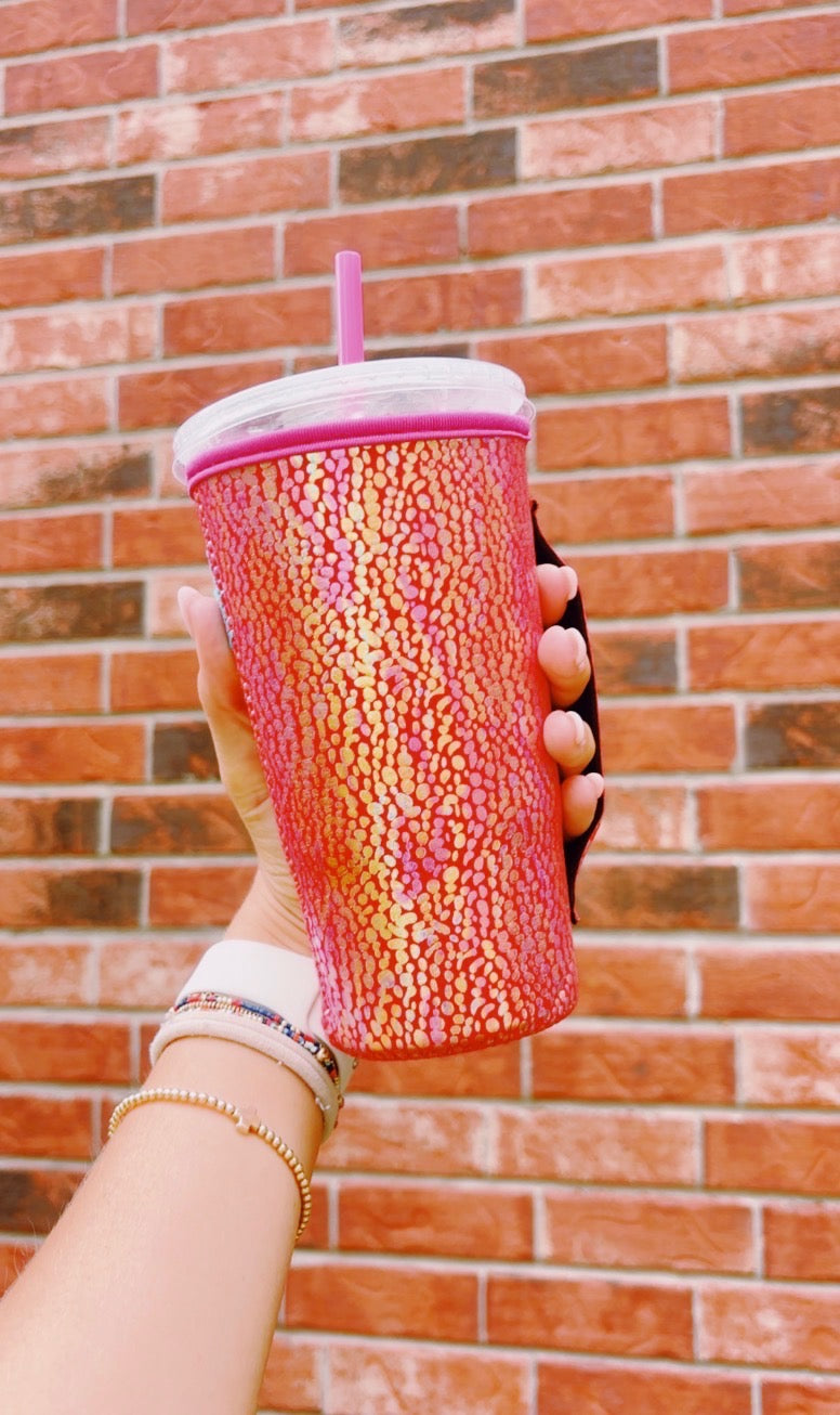 PINK & ORANGE | METALLIC 32oz KOOZIE