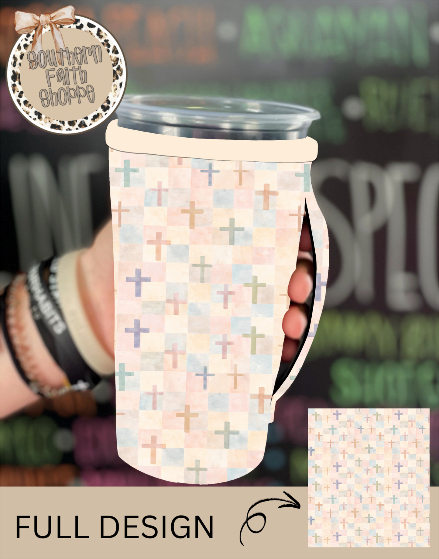 CHECKERED CROSS | TEA SIZED 32oz
