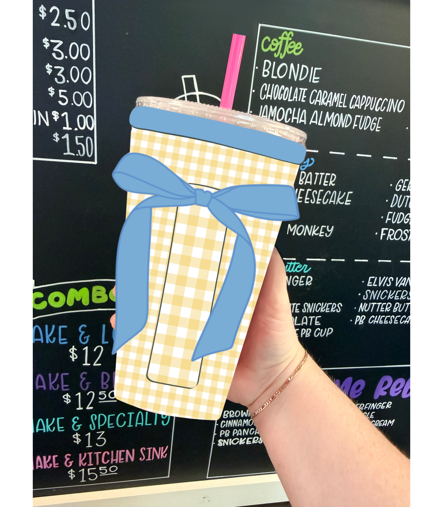 Yellow Gingham | RIBBON TEA KOOZIE