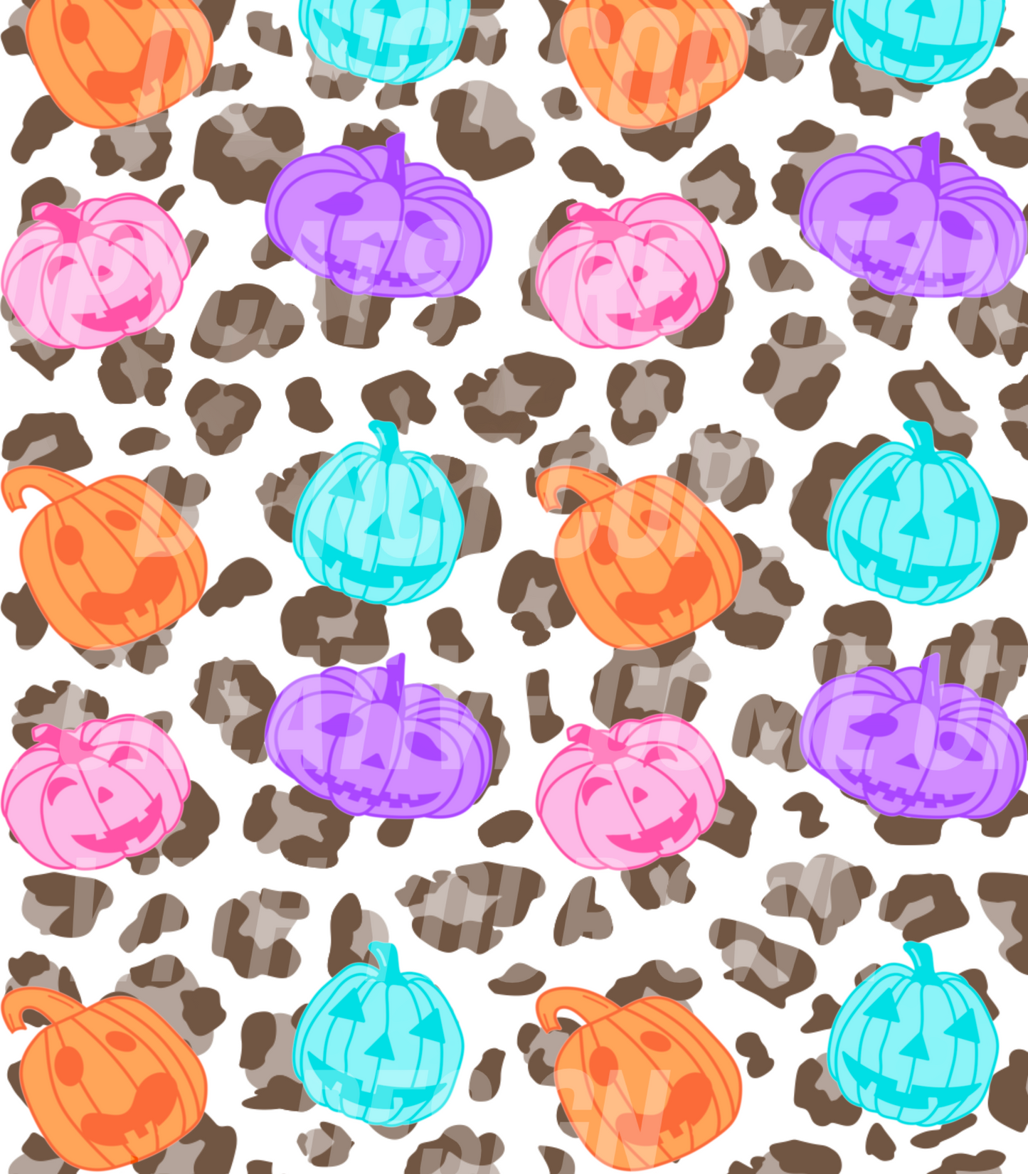 Brown Leopard with Jack-o-lanterns (Tea Cup Sized)