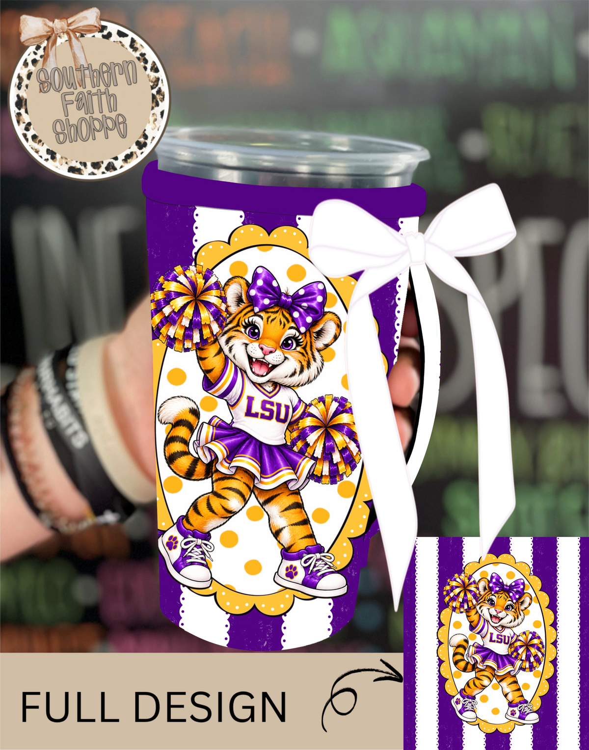 TIGER COQUETTE | 32oz RIBBON KOOZIE