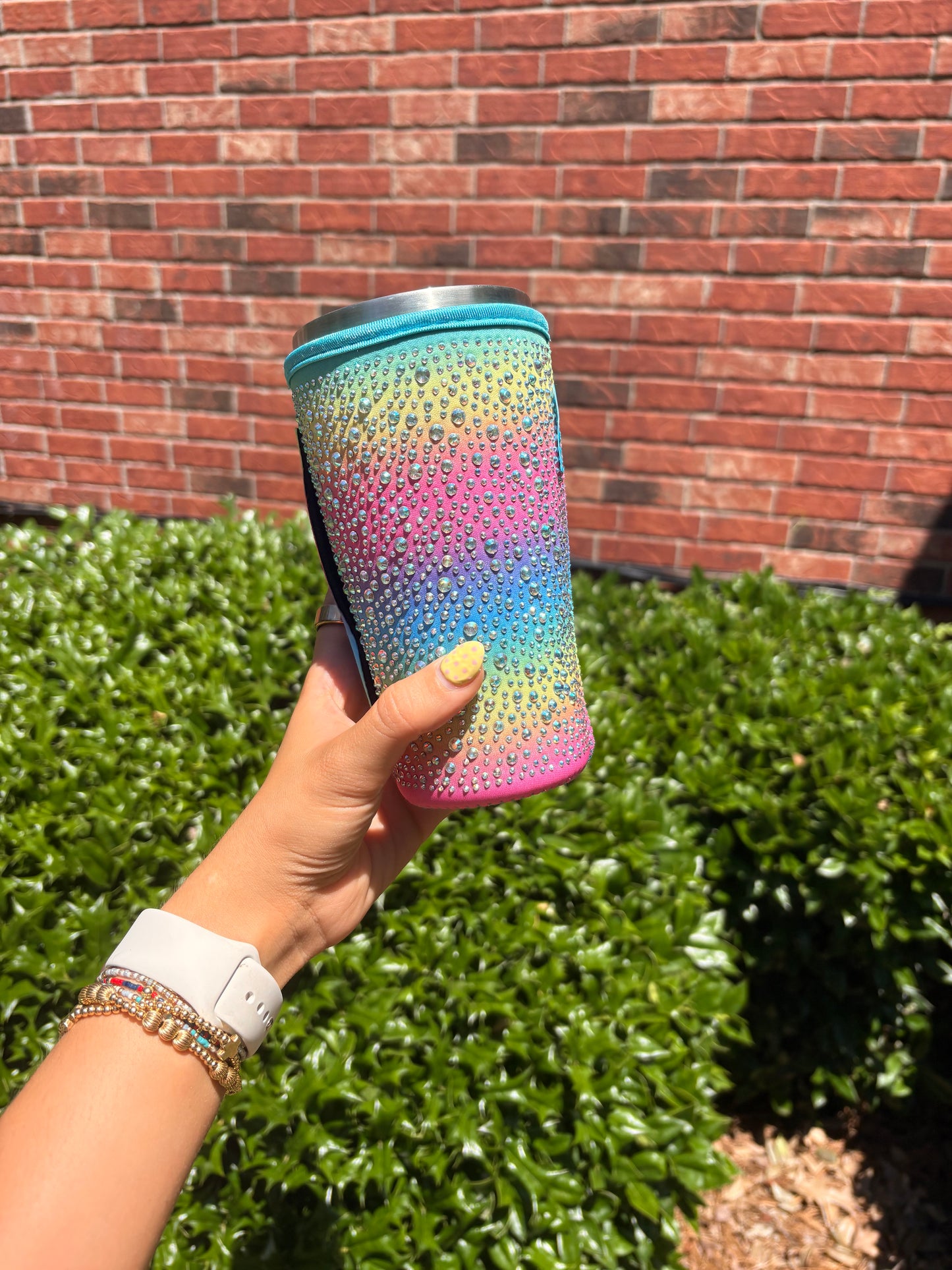 RAINBOW | RHINESTONE 32oz KOOZIE