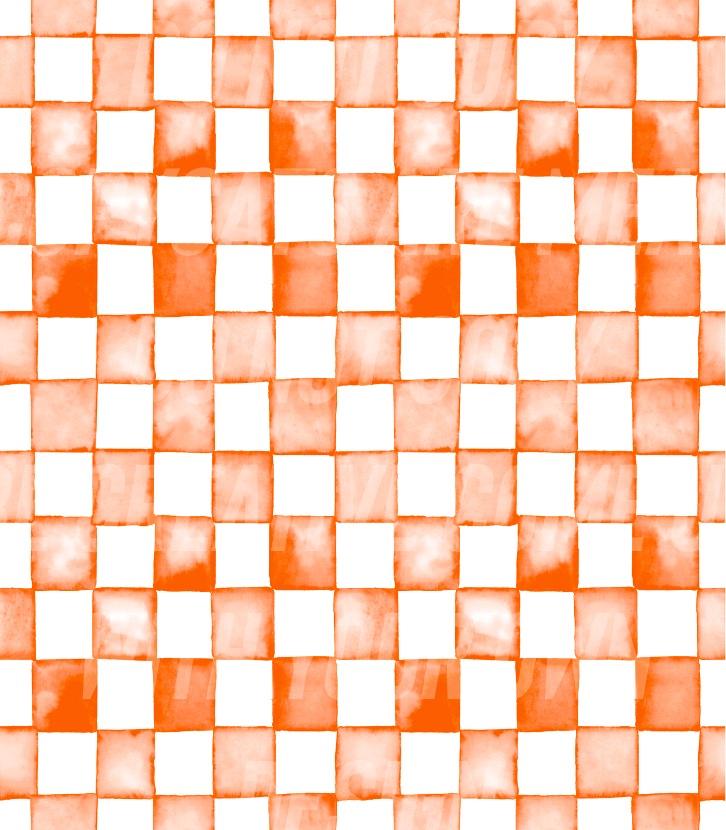 Orange watercolor checkers (Tea Cup Sized)