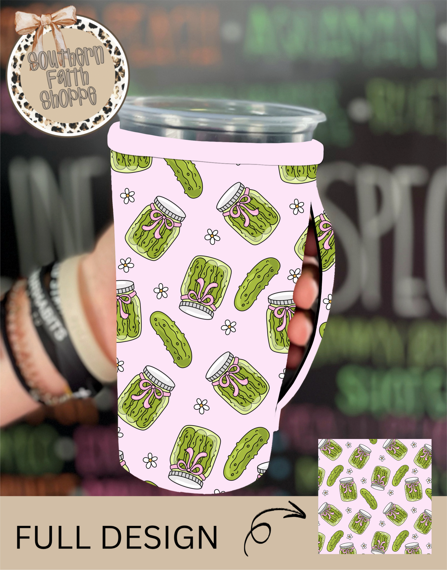 Pink and Pickles (Tea Cup Sized)