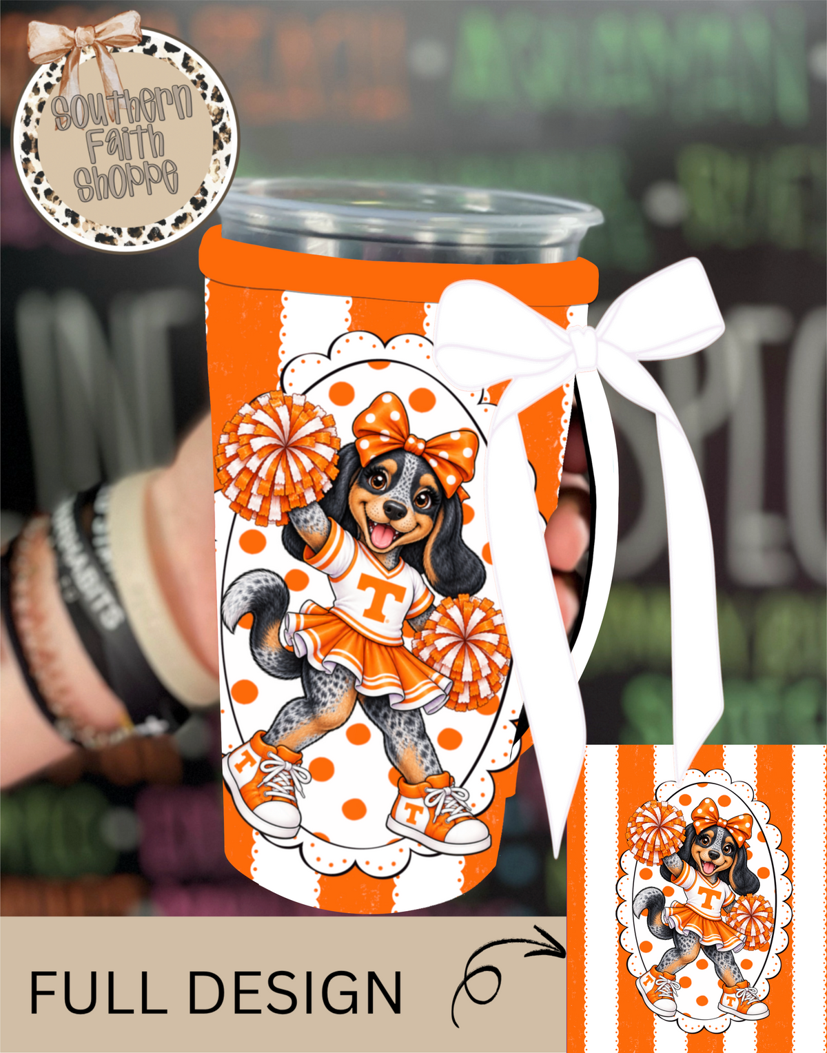 VOLUNTEER COQUETTE | 32oz RIBBON KOOZIE