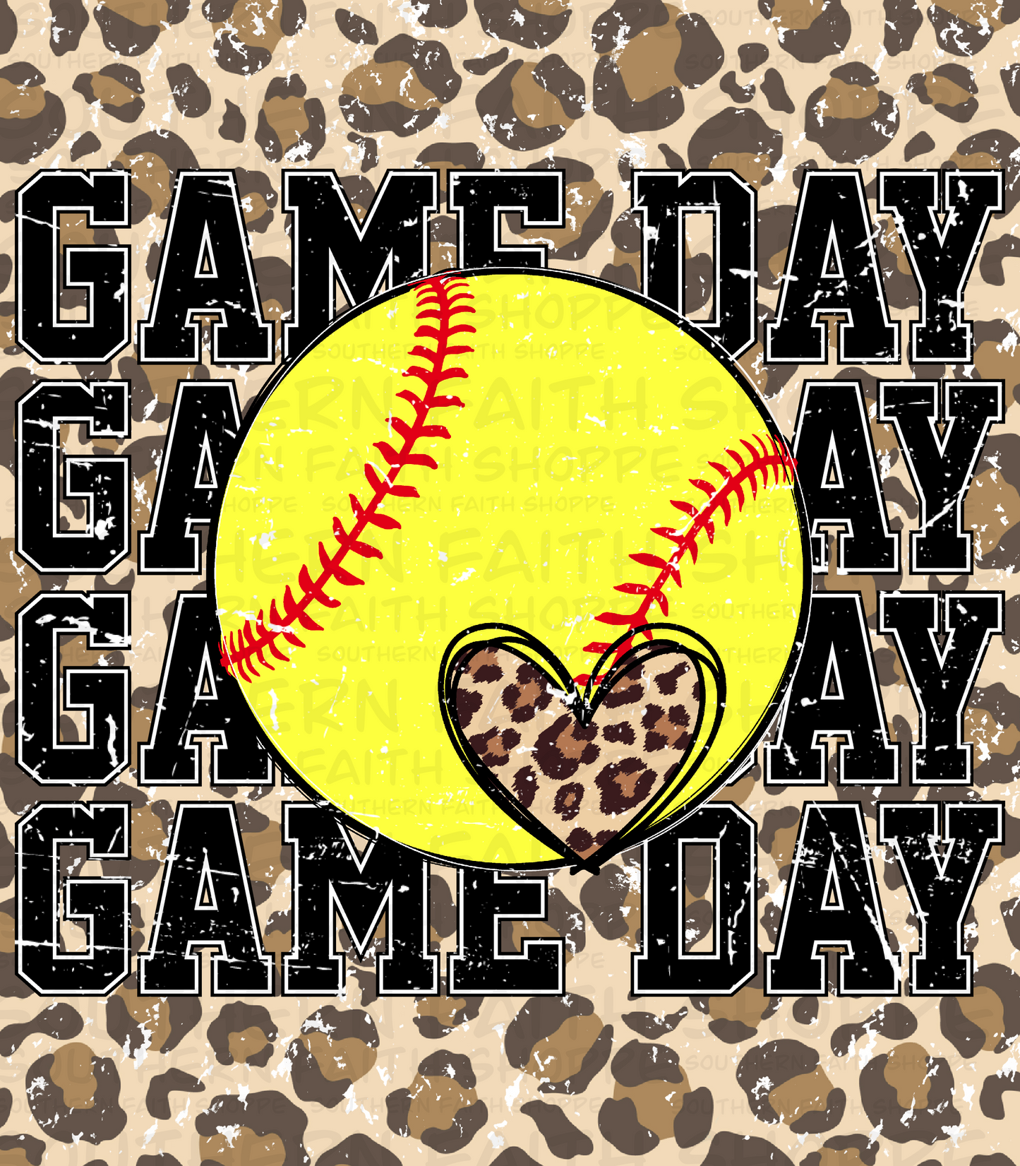 Gameday softball leopard (Tea Cup Sized)