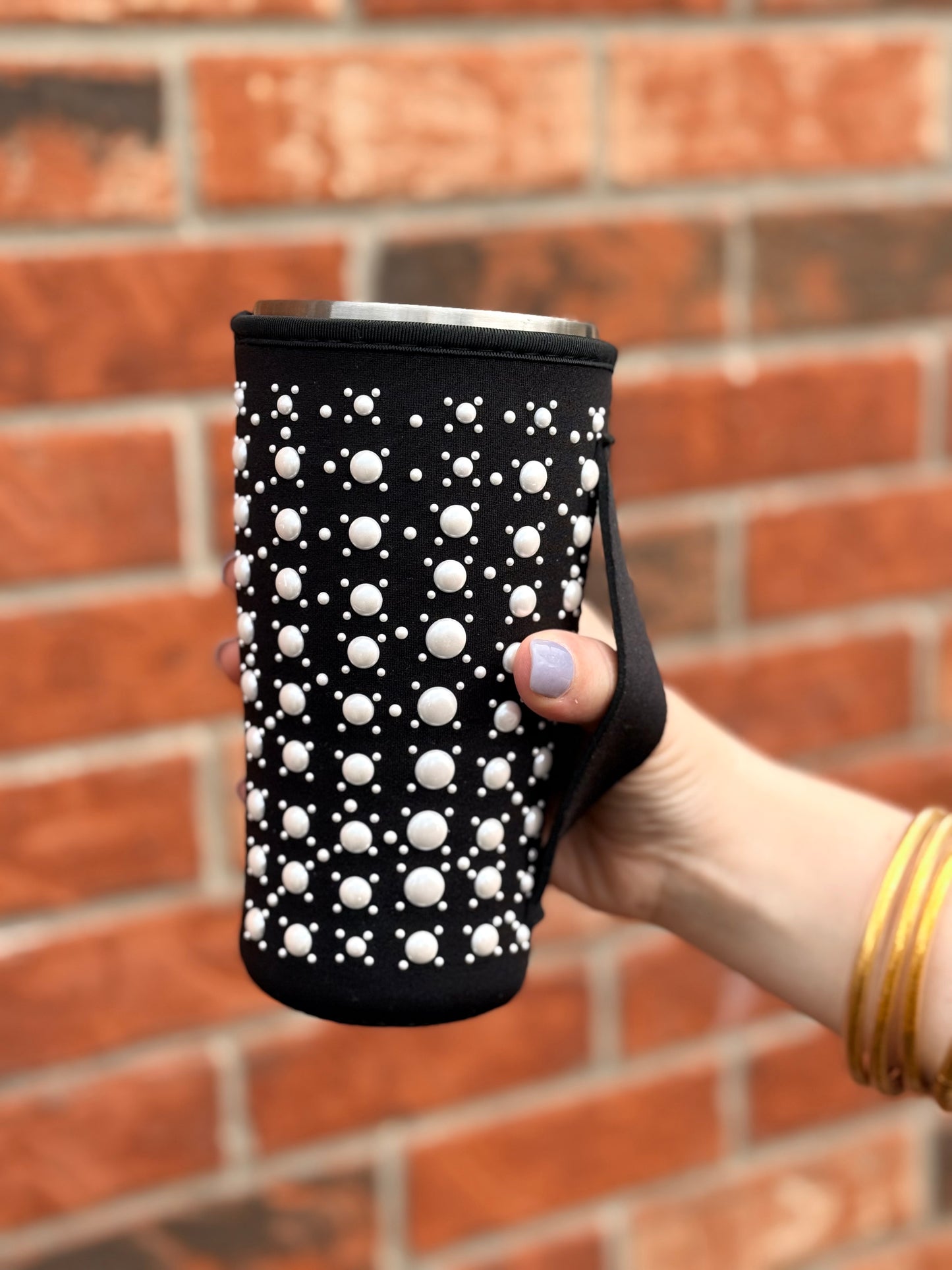 Black PEARL | RHINESTONE TEA KOOZIE
