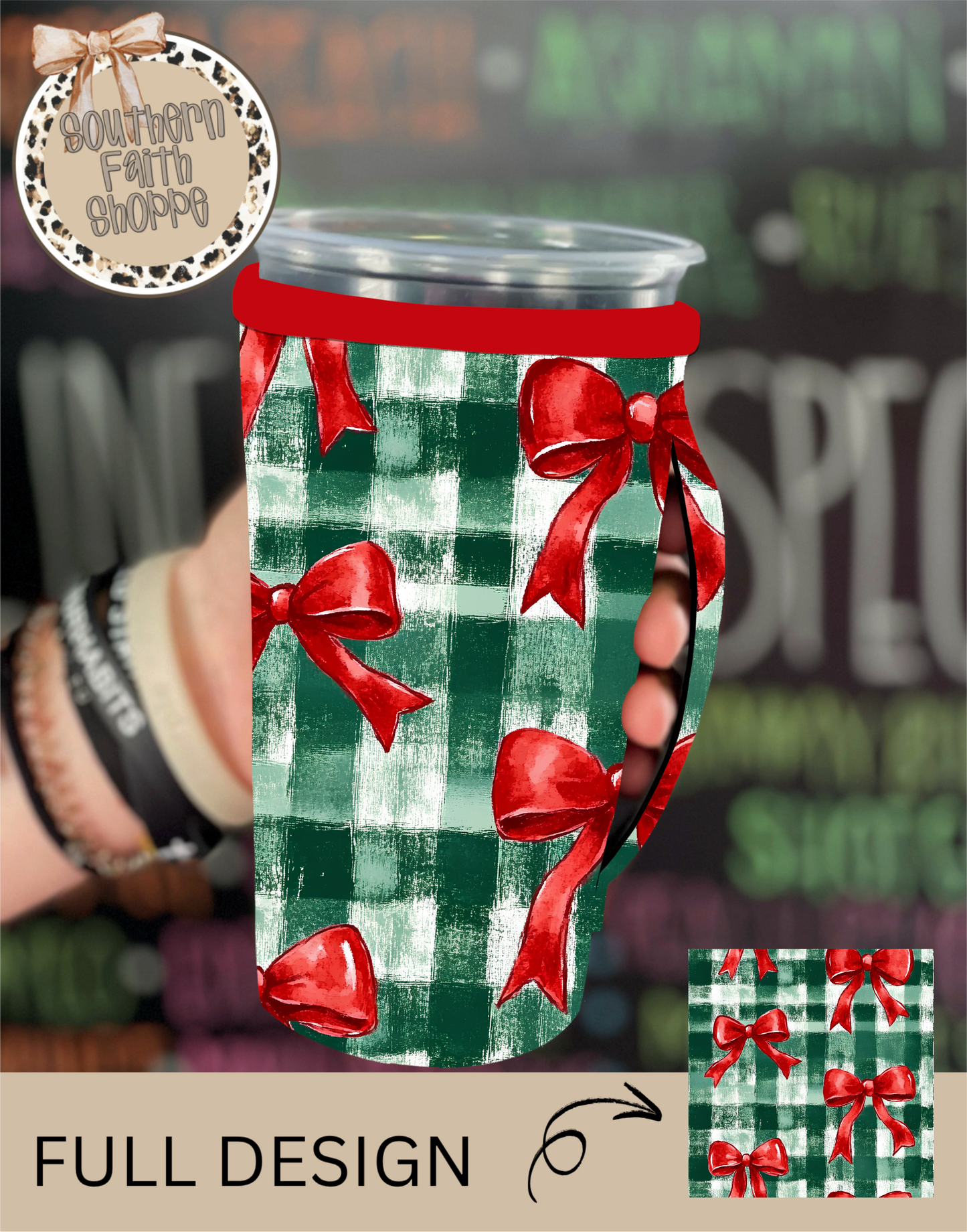 RL Christmas Bows and plaid (Tea Cup Sized)