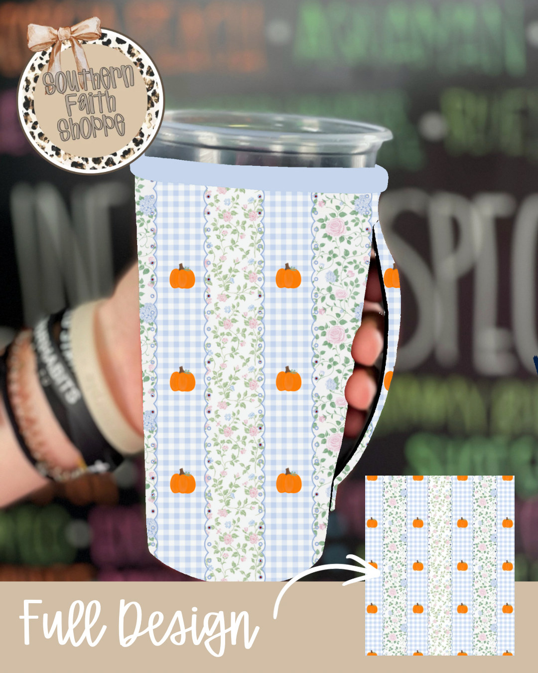 PUMPKIN GINGHAM | 32oz KOOZIE