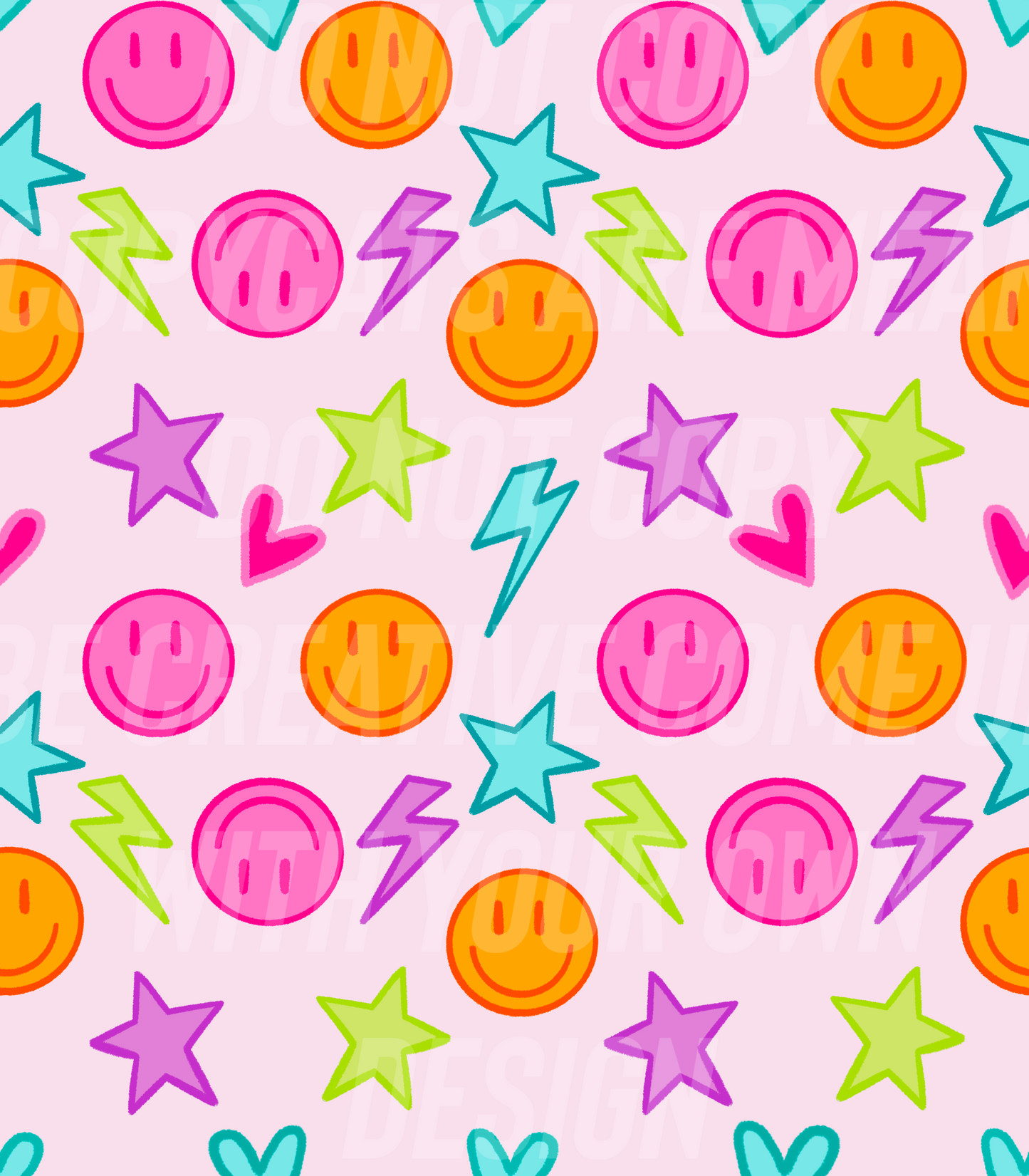 Neon stars and smiles (Tea Cup Sized)