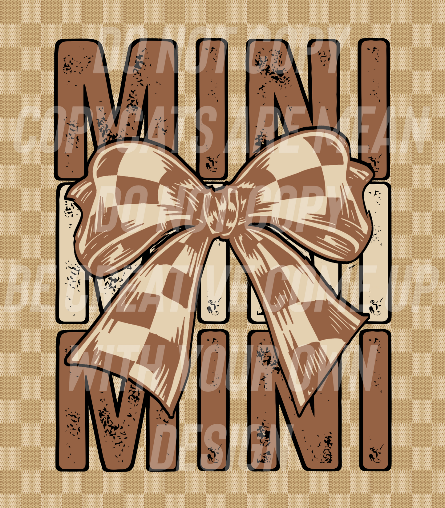 Tan Checkered mini (Shake Cup Sized)