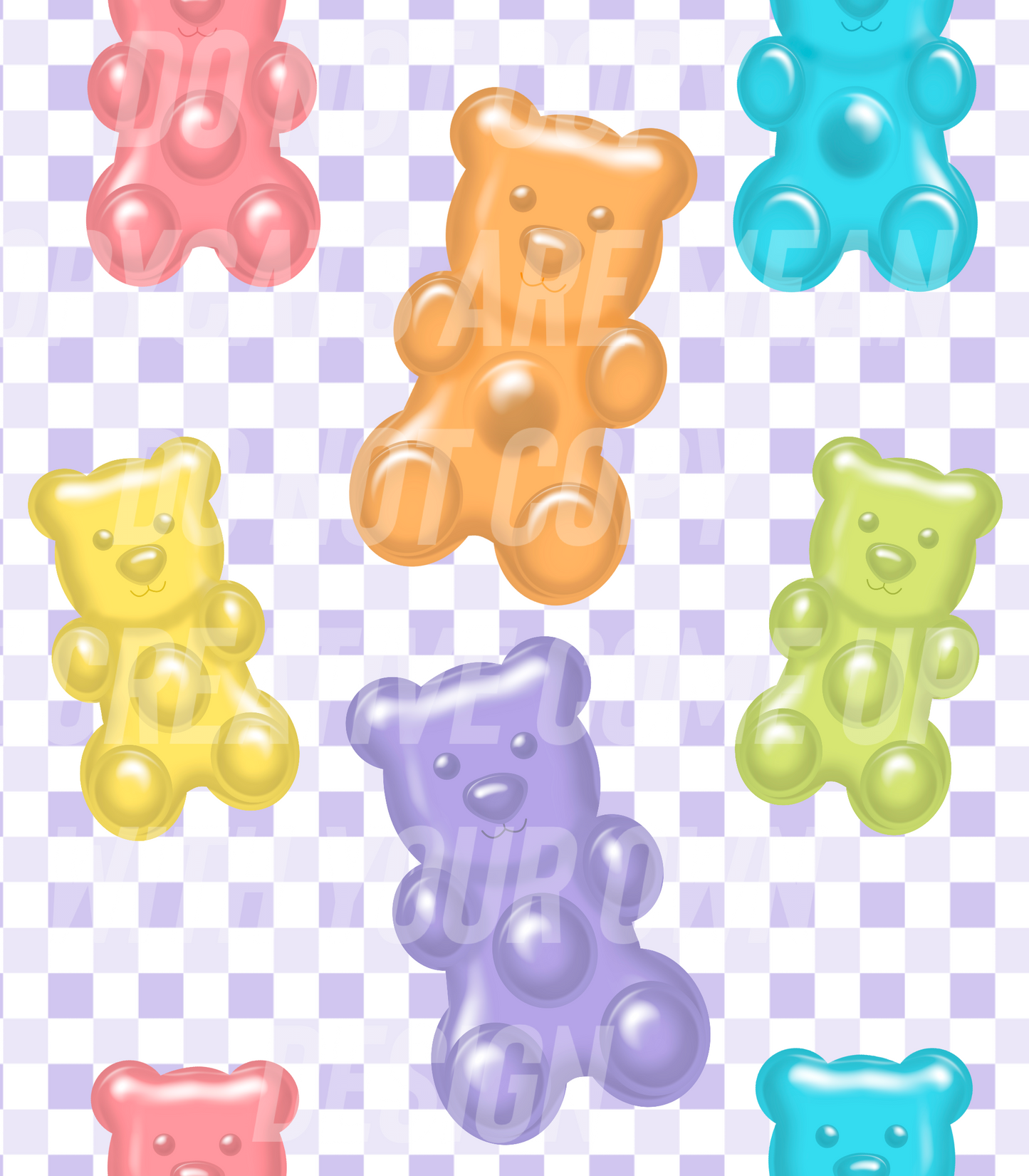 Gummi Bears with checkers (Tea Cup Sized)