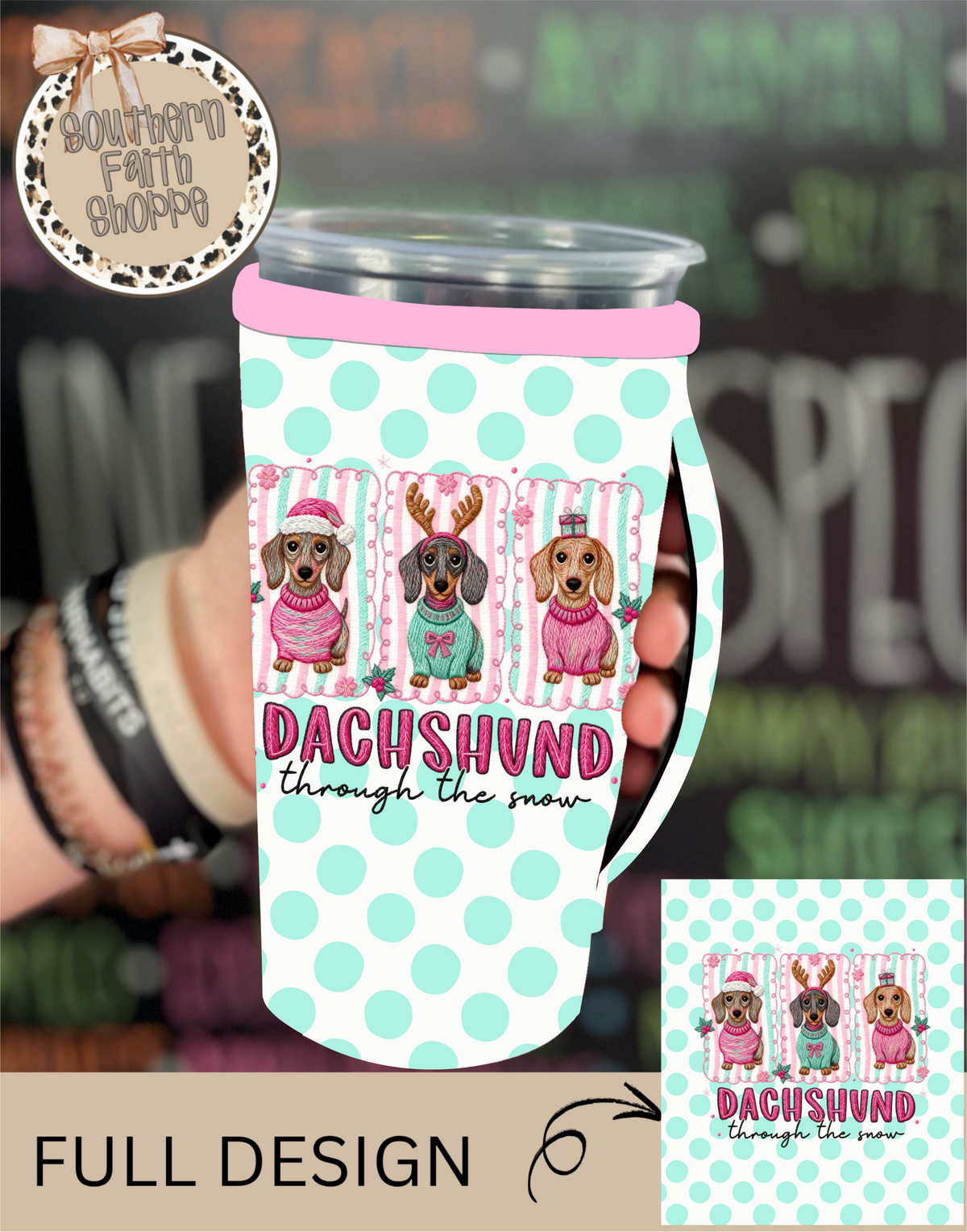 DACHSHUND THROUGH THE SNOW | 32oz KOOZIE