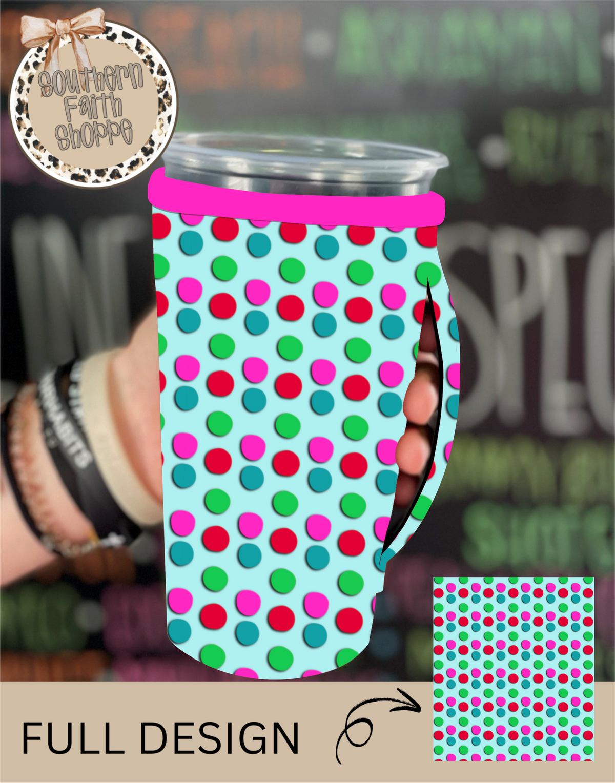 CHRISTMAS POLKA DOTS | 32oz KOOZIE