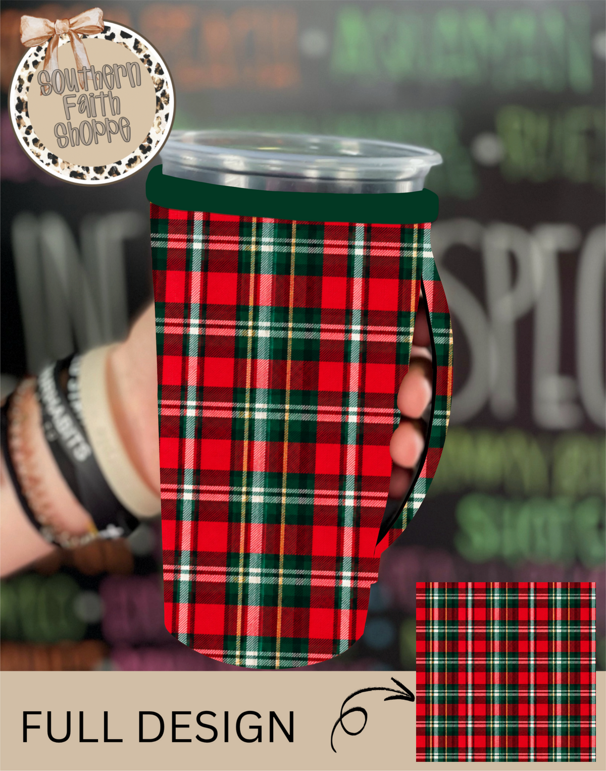 RED TARTAN | 32oz KOOZIE