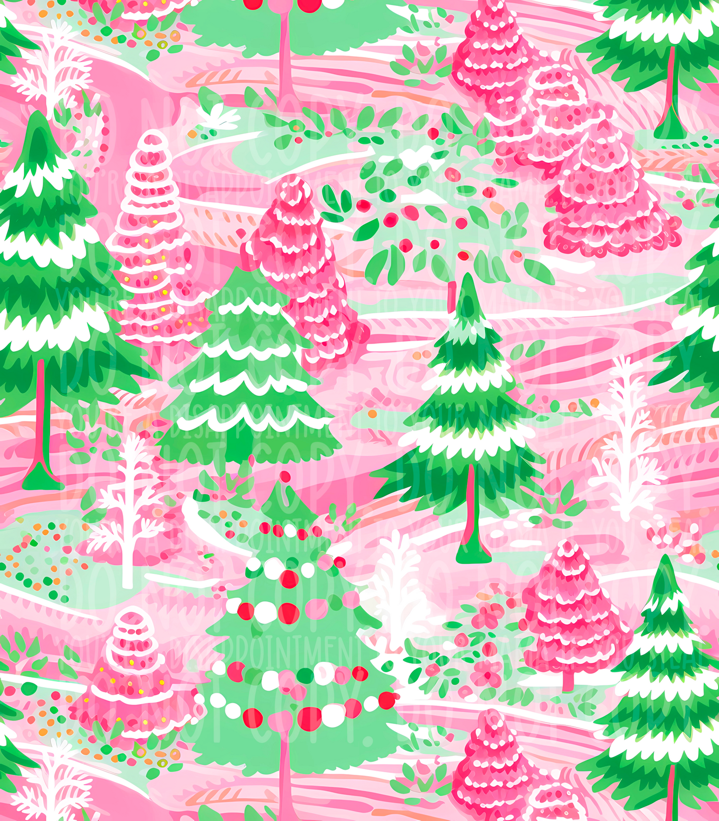 Pink Christmas Trees (Tea Cup Sized)
