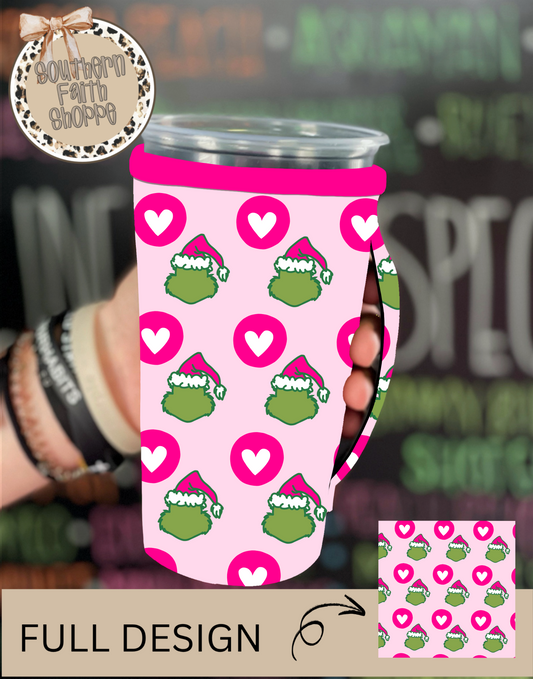 Pink Christmas Hearts  (Tea Cup Sized)