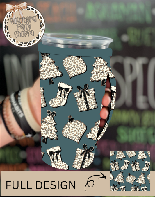 Teal Leopard Christmas (Tea Cup Sized)