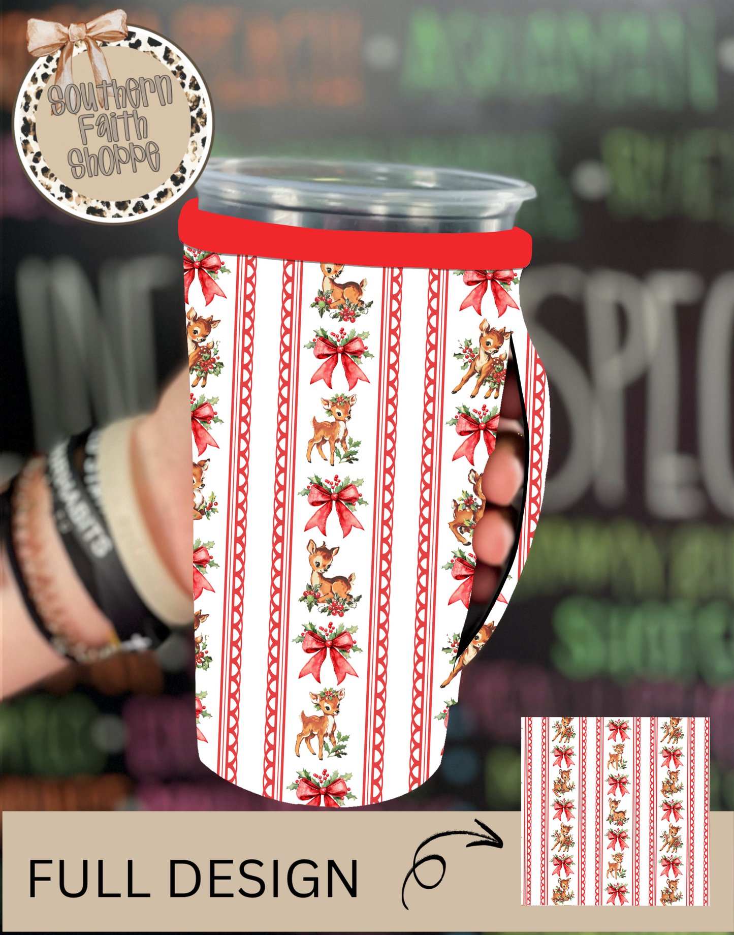 Vintage Christmas Deer (Tea Cup Sized)