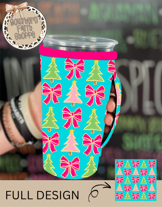 Pink and Green Christmas Trees(Tea Cup Sized)