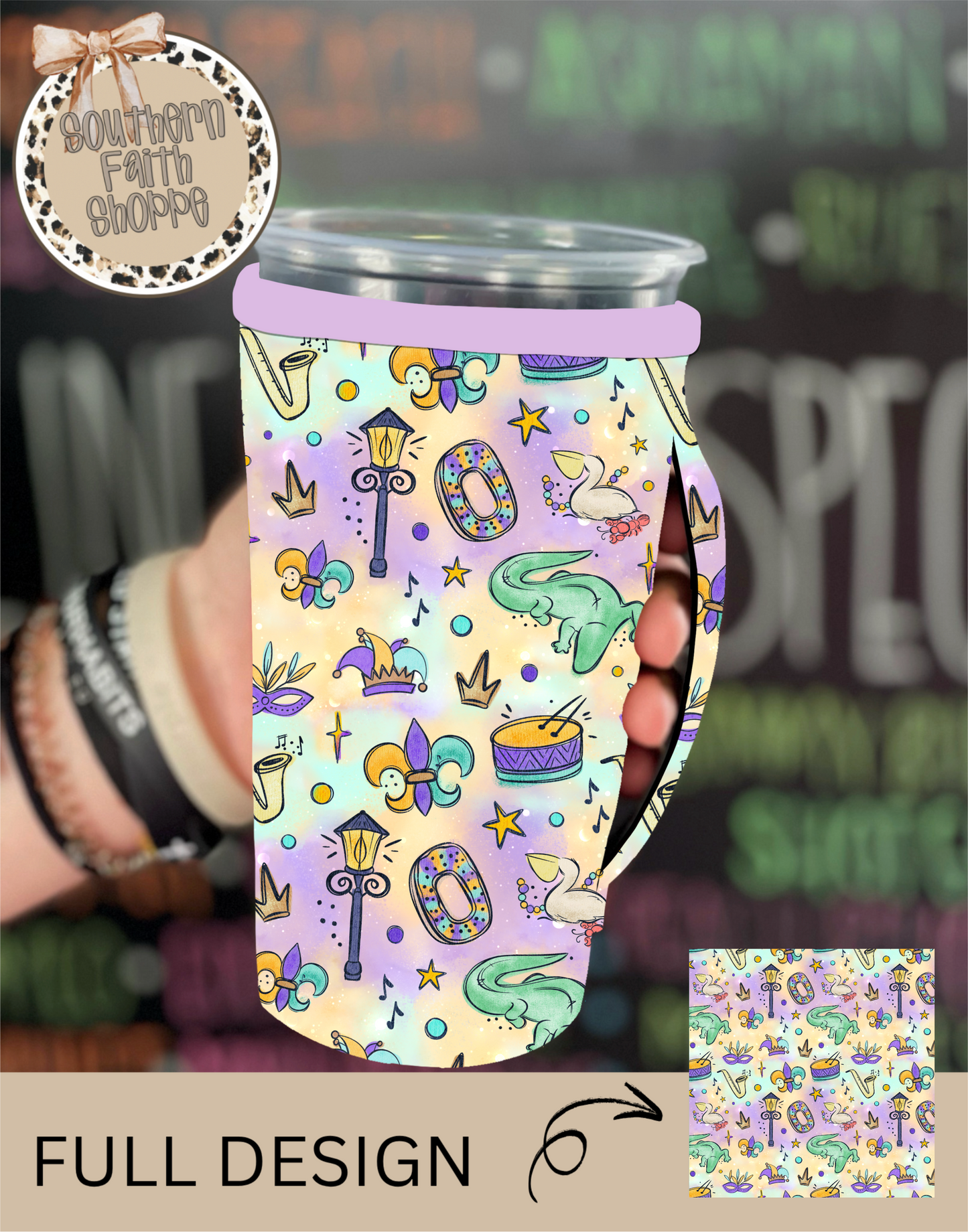 Mardi Gras Water Color Mix (Tea Cup Sized)