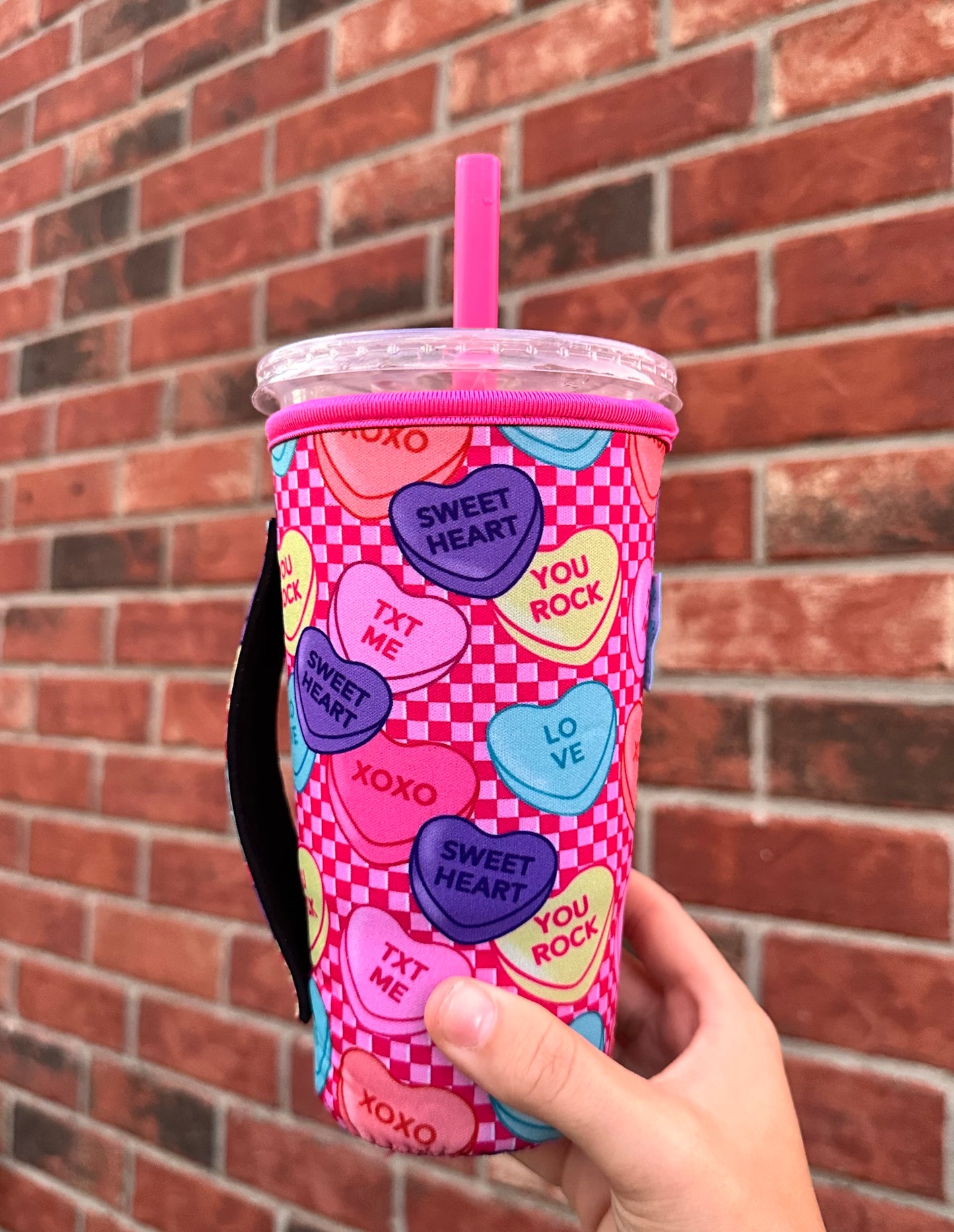 Candy Hearts + Checkered (Tea Cup Sized)