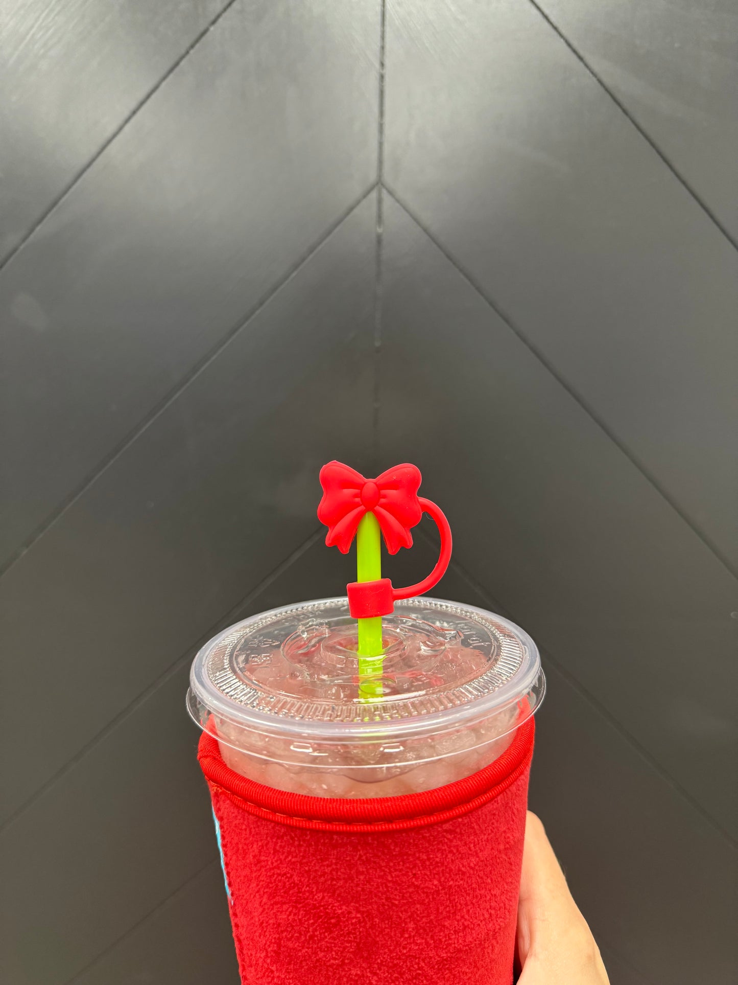 RED BOW | STRAW TOPPER 10 PACK