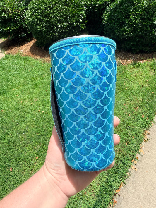BLUE MERMAID | METALLIC TEA KOOZIE