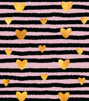 Gold hearts with pink stripes (Tea Cup Sized)