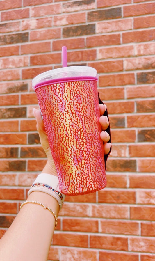 PINK & ORANGE | METALLIC 32oz KOOZIE