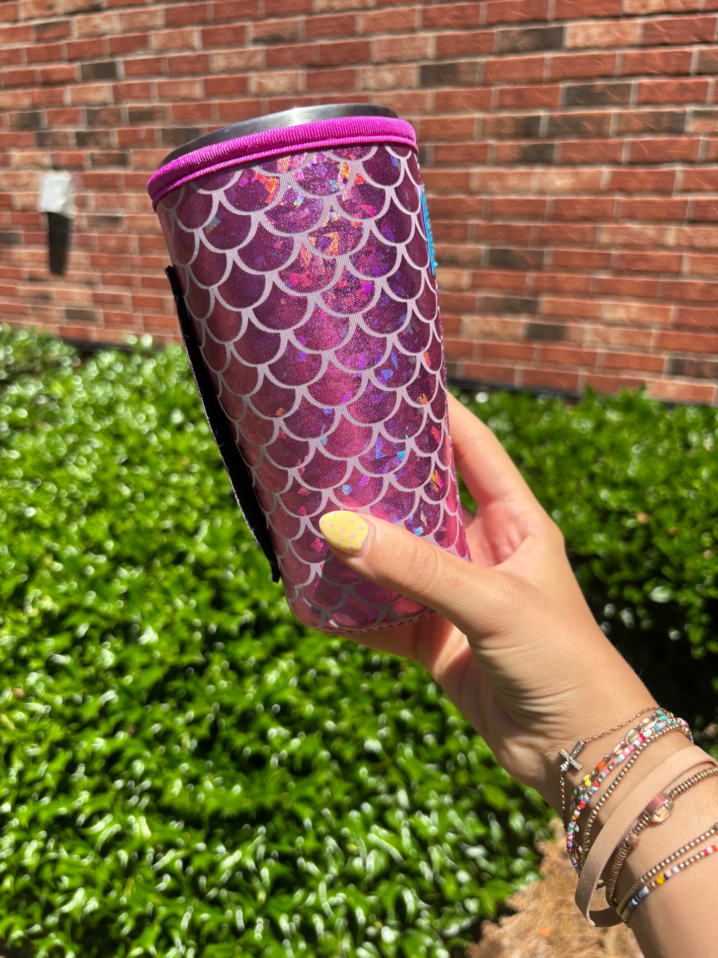 PINK MERMAID | METALLIC TEA KOOZIE