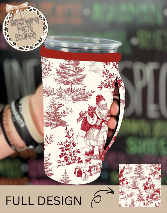 Red Christmas Toile (Tea Cup Sized)