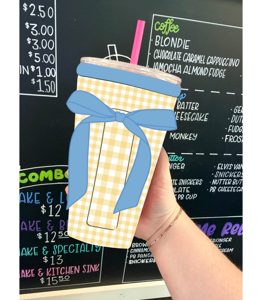 Yellow Gingham | RIBBON TEA KOOZIE