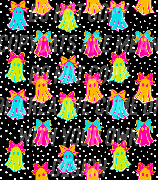 Neon Ghosts W/ Bows (Tea Cup Sized)
