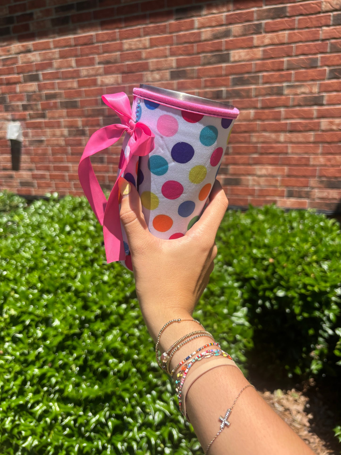 SUMMER POLKA DOTS | RIBBON TEA KOOZIE
