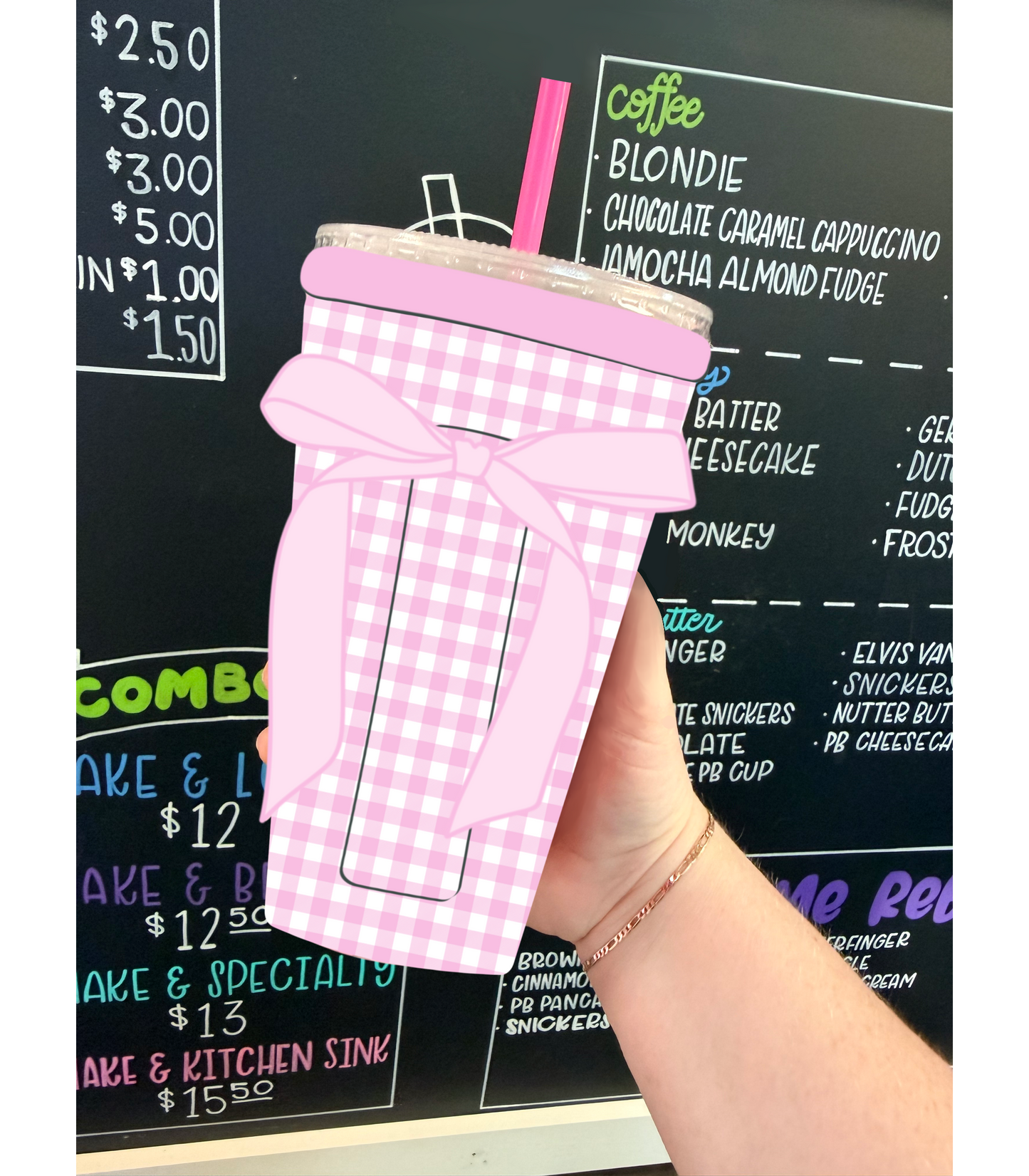 Pink Gingham | RIBBON TEA KOOZIE