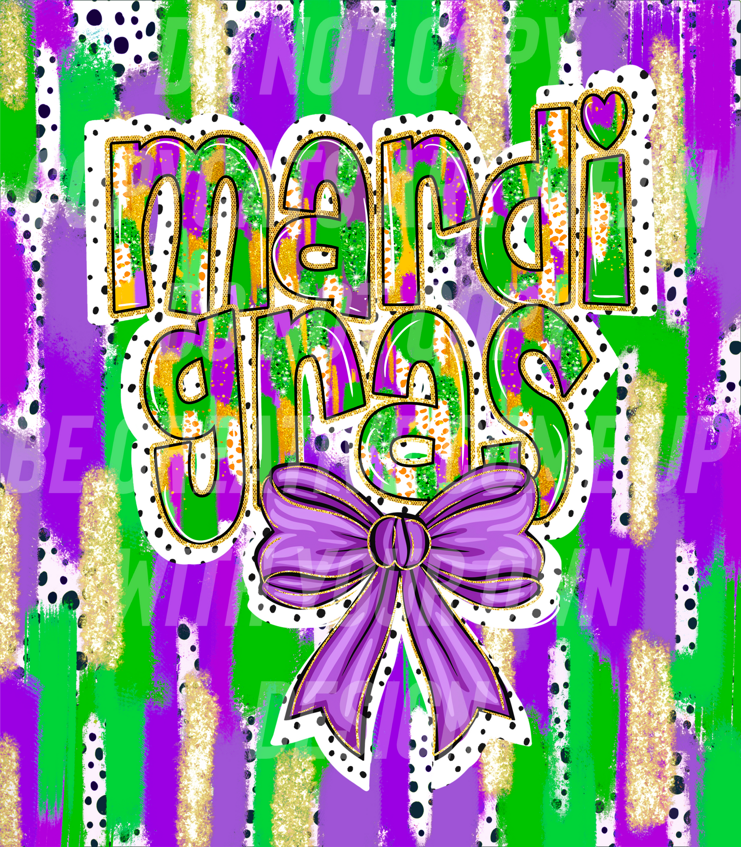 Mardi Gras Brush Strokes (Tea Cup Sized