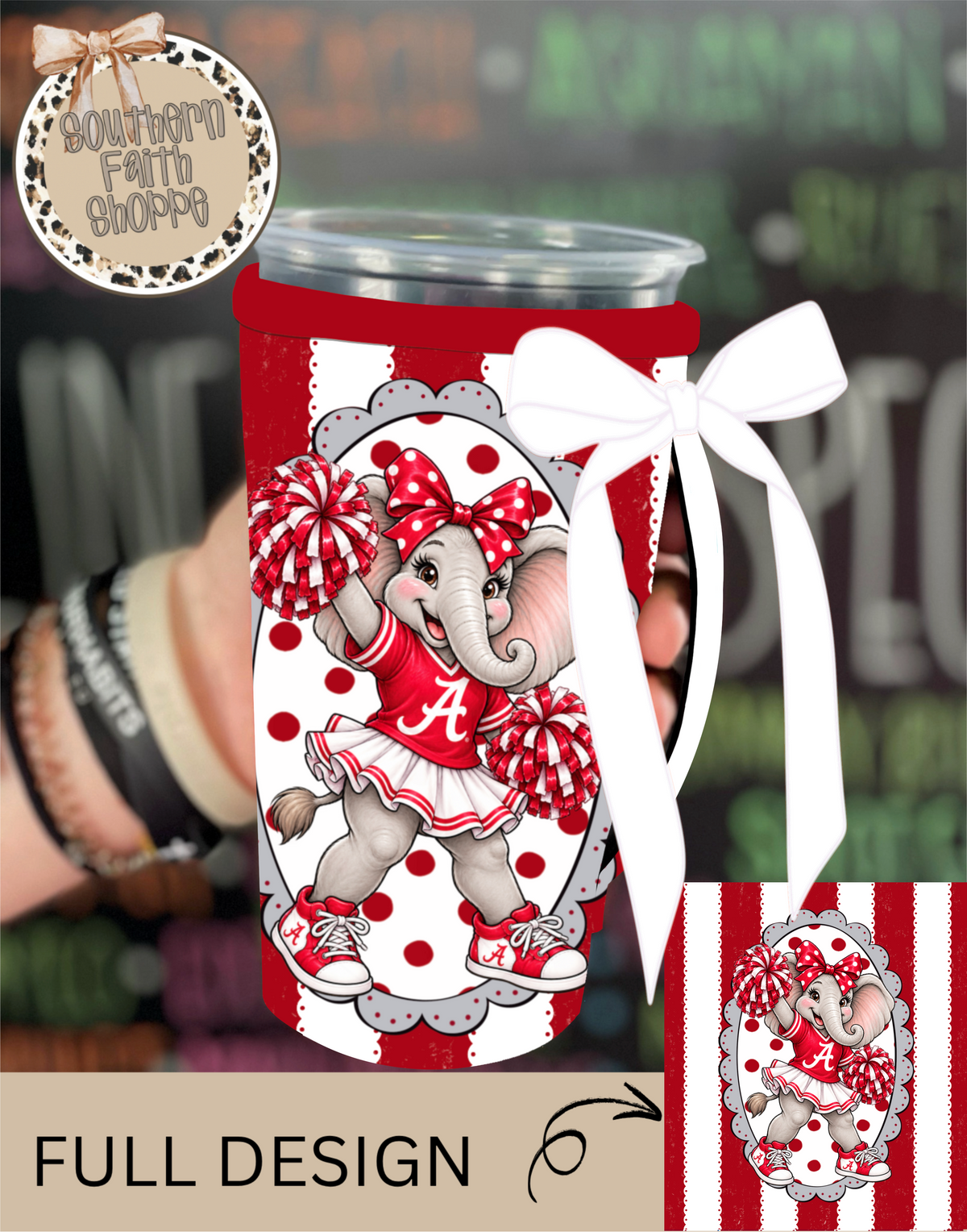ELEPHANT COQUETTE | 32oz RIBBON KOOZIE
