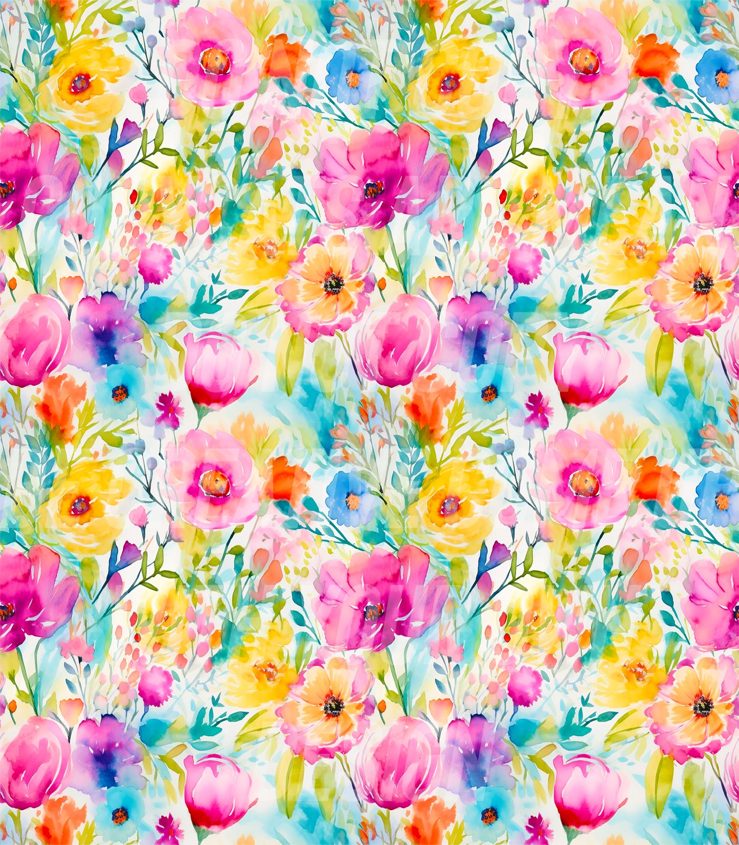 Watercolor spring flowers (Tea Cup Sized)