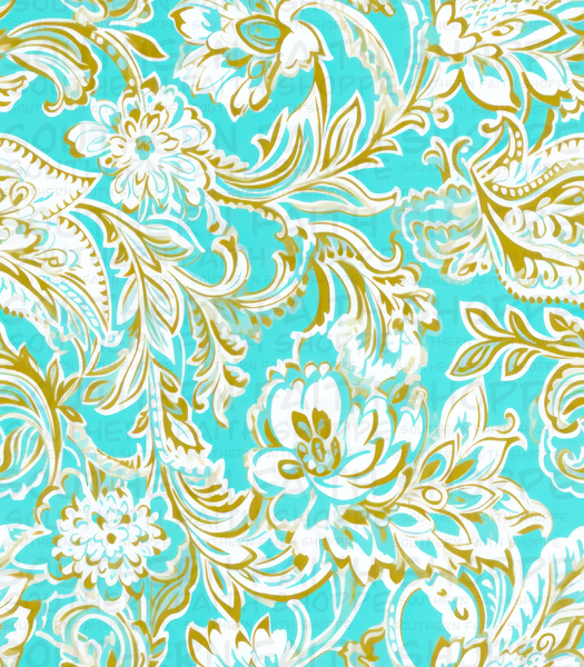Turquoise Floral (Tea Cup Sized)