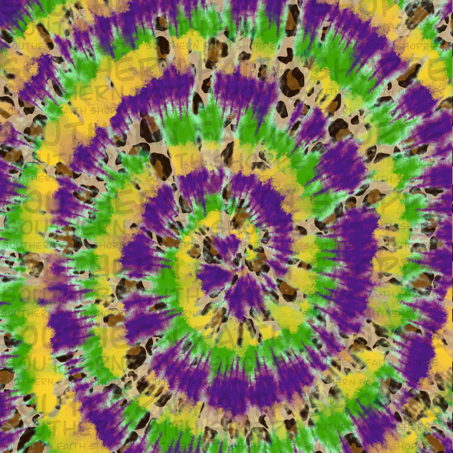 Mardi Gras tie dye (Tea Cup Sized)