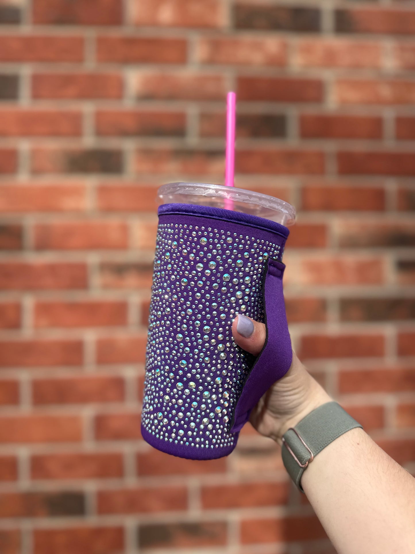 PURPLE | RHINESTONE TEA KOOZIE