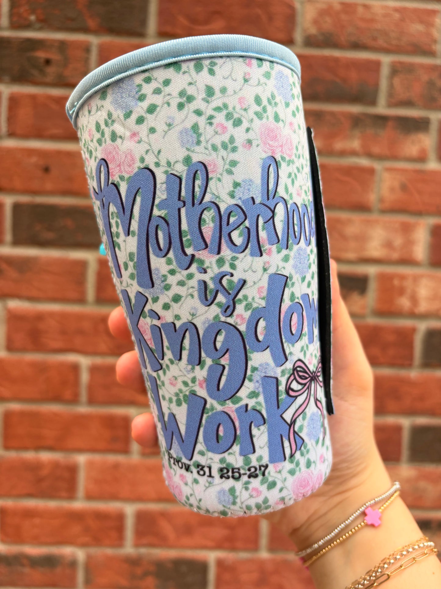 MOTHERHOOD IS KINGDOM WORK BLUE FLORAL | TEA SIZED 32oz