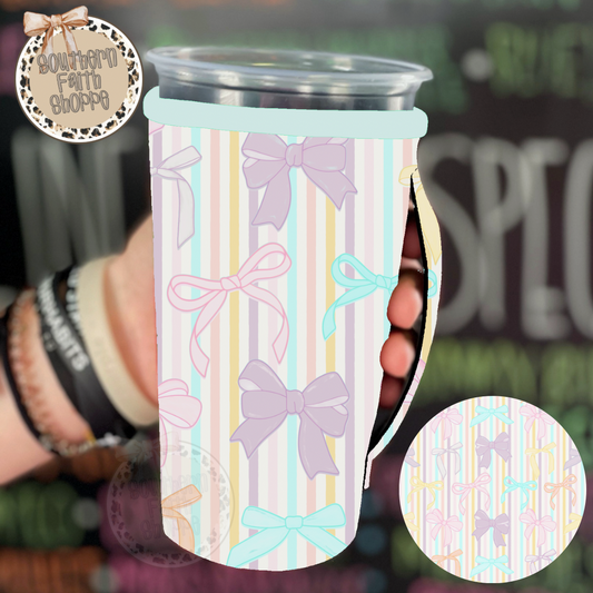 Pastel Stripes and Bows (Tea Cup Sized)