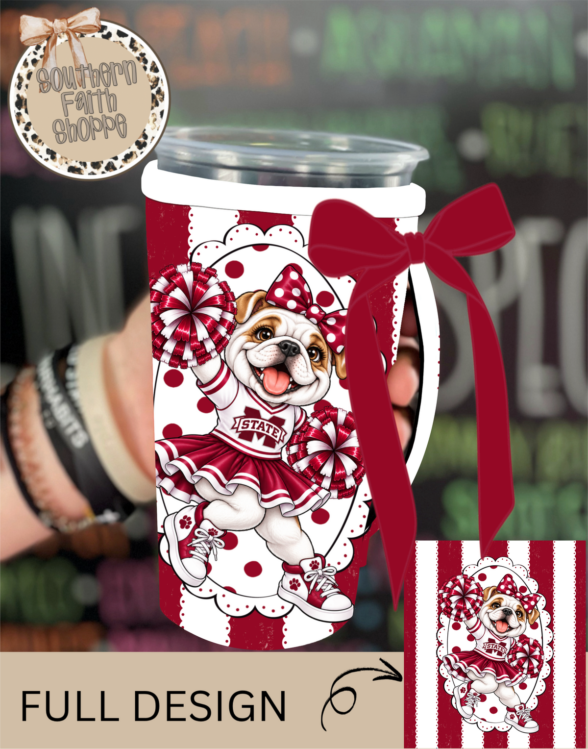 BULLDOG COQUETTE | 32oz RIBBON KOOZIE