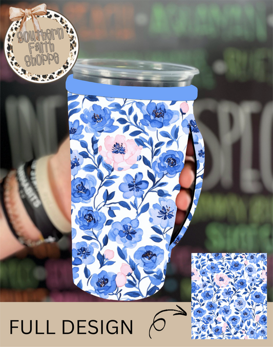 BLUE FLORAL   | TEA SIZED 32oz