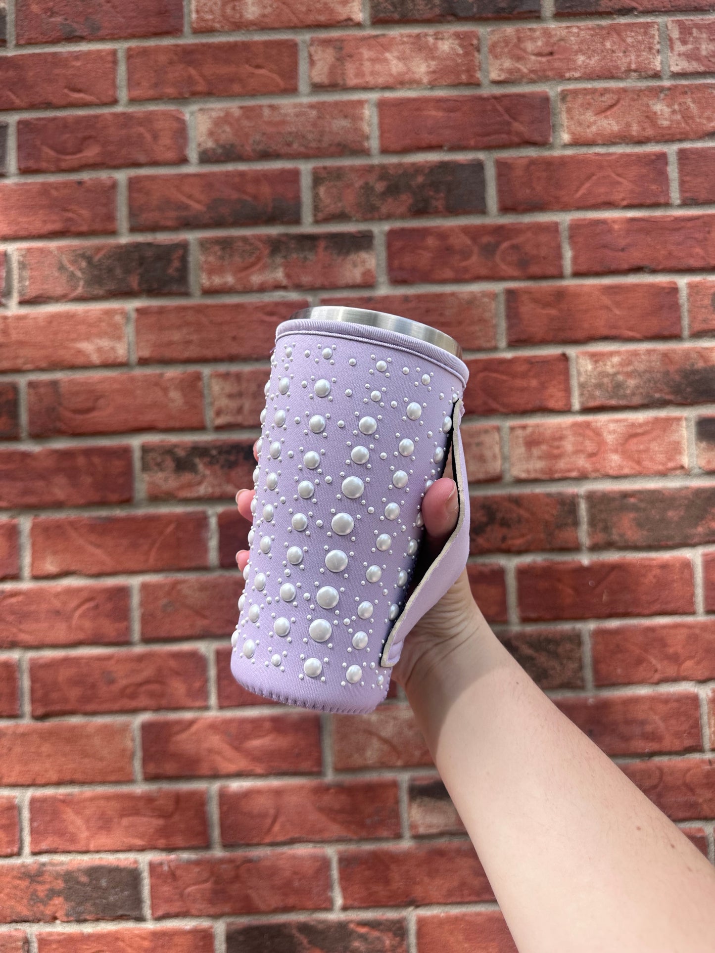 Lavender PEARL   | RHINESTONE TEA KOOZIE