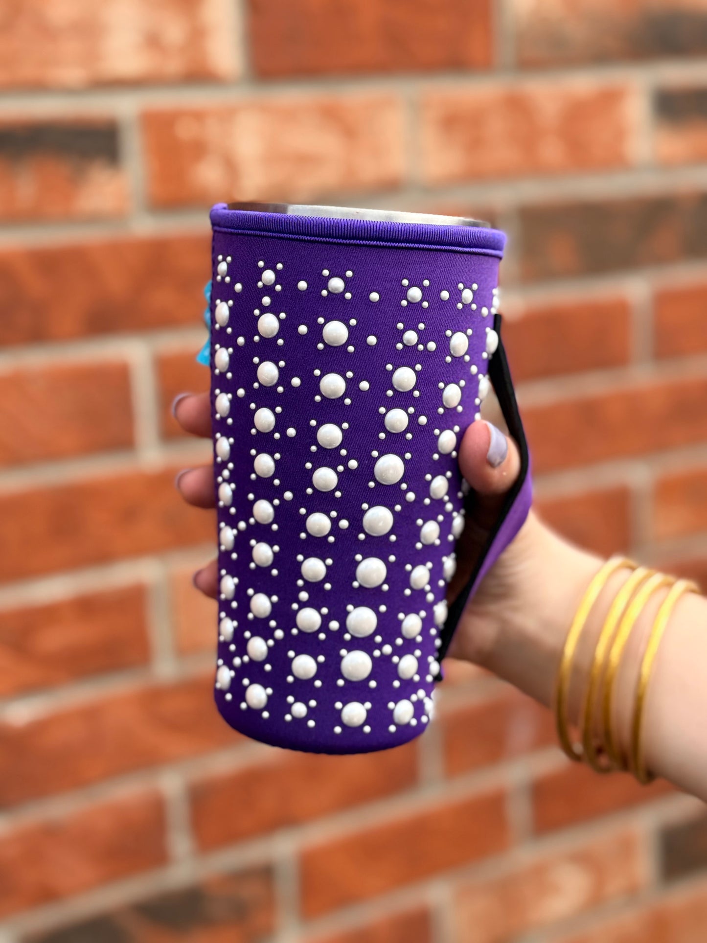 Purple PEARL   | RHINESTONE TEA KOOZIE