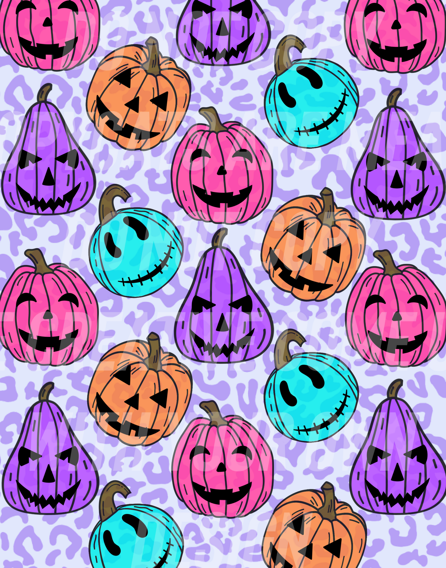Smiley Pumpkins w/ Purple Leopard (Shake Sized)