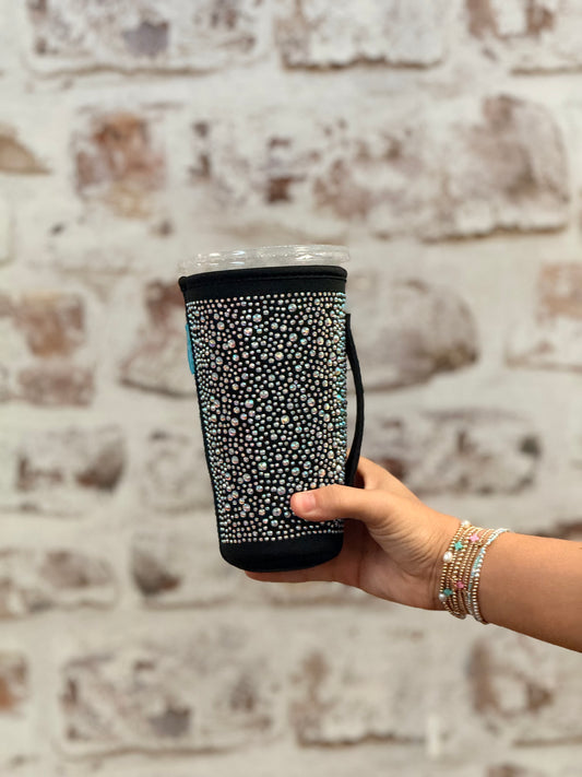 BLACK | RHINESTONE TEA KOOZIE